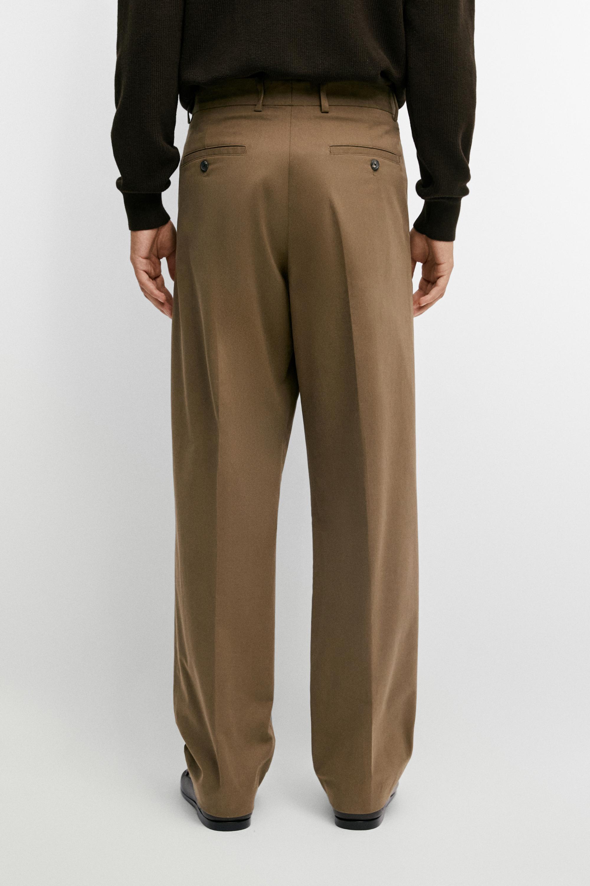Pantalon relaxed fit en coton mélangé